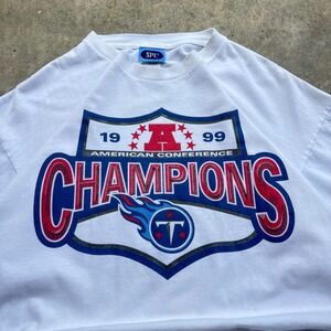Vintage 90s SPL28‎ Tennessee Titans 1999 AFC Champions NFL Football Tee L d7